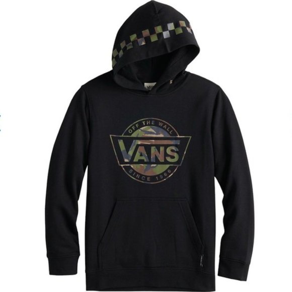 Vans Black Retro Camo Hoodie Size 